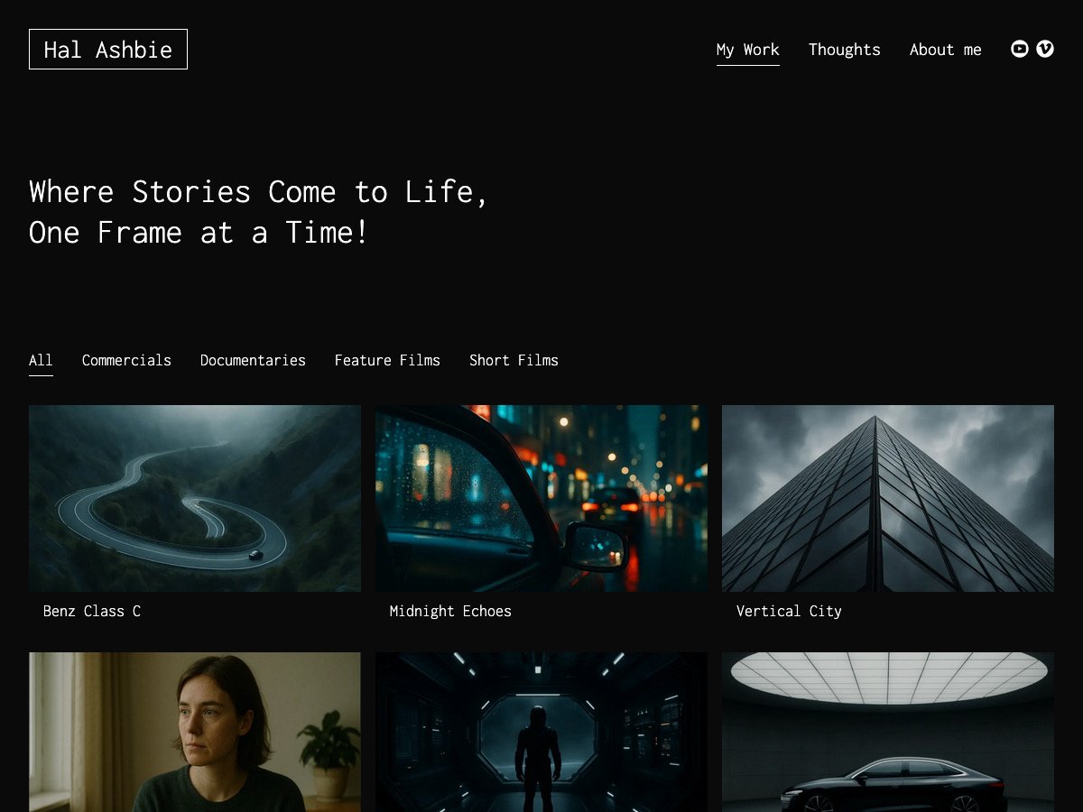 Video Film Portfolio Screenshot